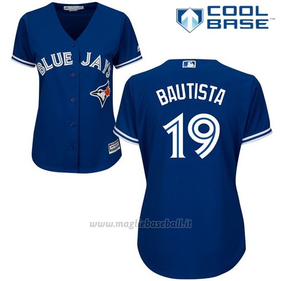 Maglia Baseball Donna Toronto Blue Jays Jose Bautista Cool Base Royal